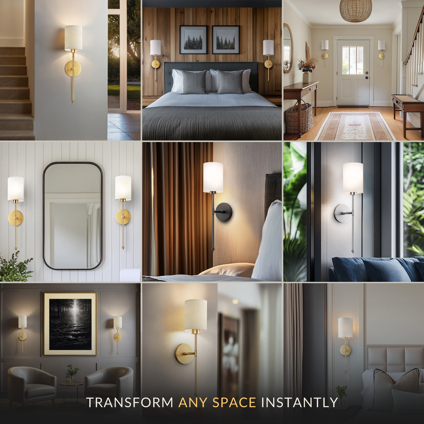 SIEGLAS WIRELESS CYLINDRICAL WALL SCONCES (SET OF 2)