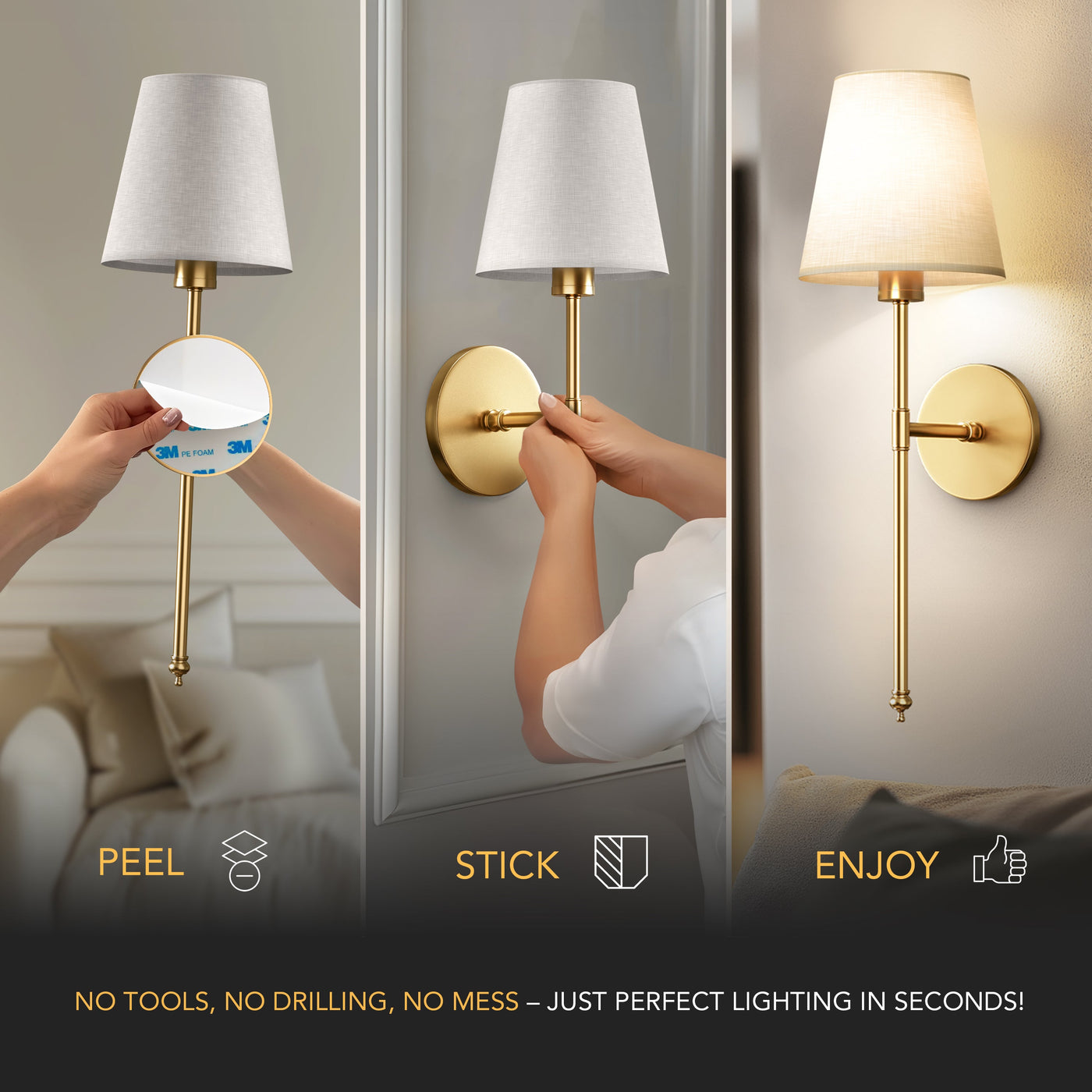SIEGLAS WIRELESS WALL SCONCES (SET OF 2 )